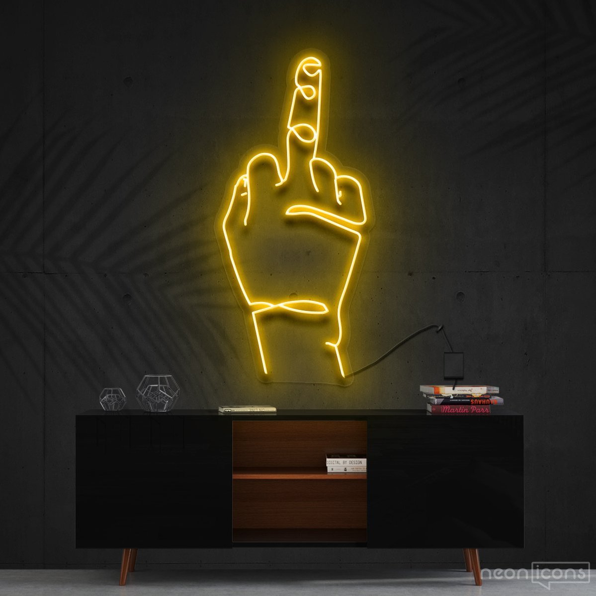 "Go F**k Yourself" Neon Sign 60cm (2ft) / Yellow / Cut to Shape by Neon Icons