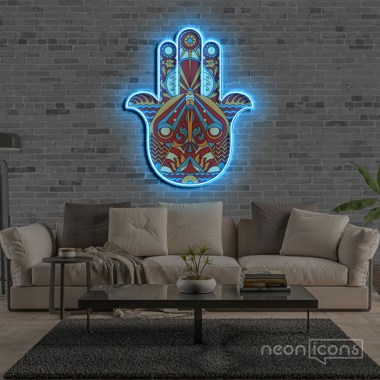 "Hamsa" Neon x Acrylic Artwork by Neon Icons