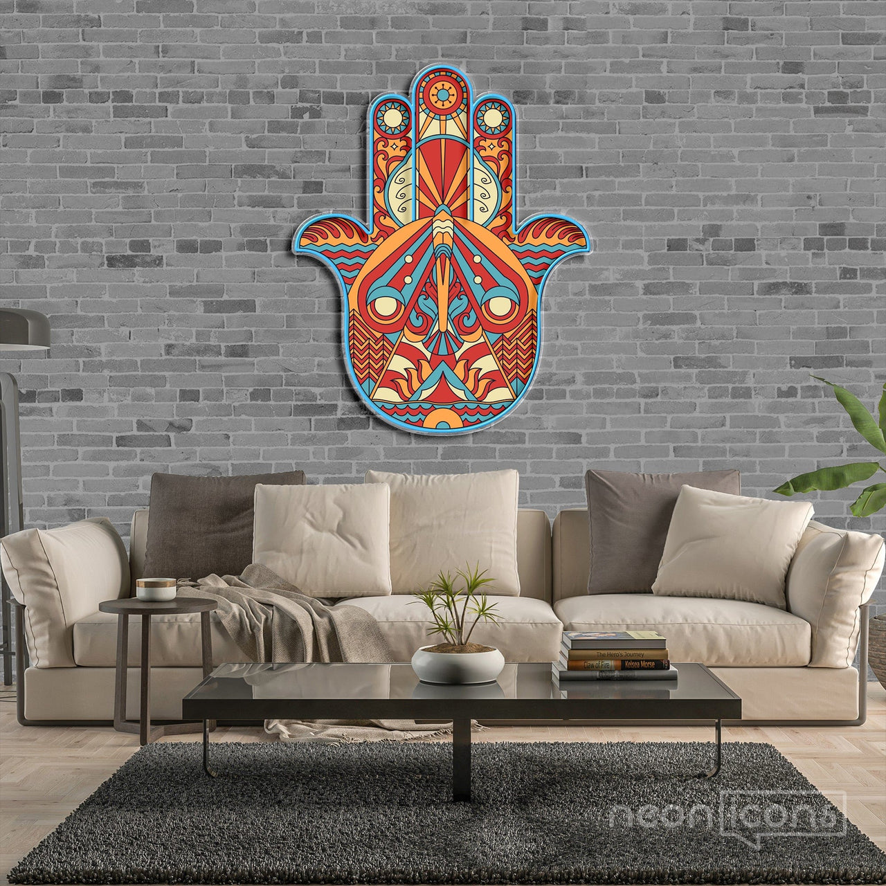 "Hamsa" Neon x Acrylic Artwork by Neon Icons