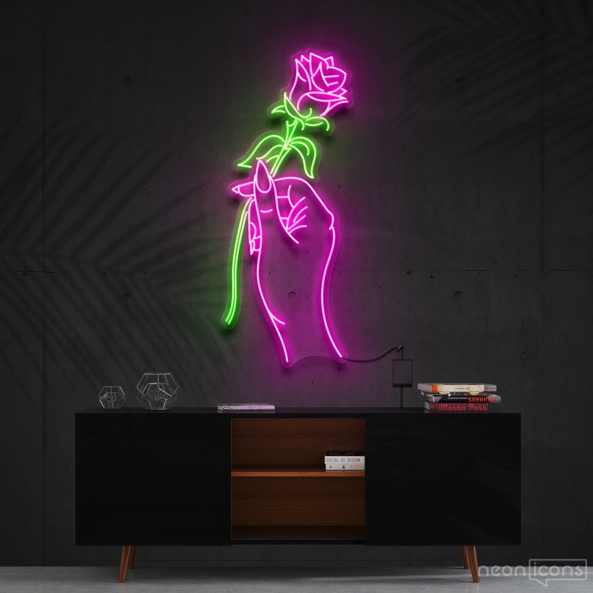 "Hand of Love" Neon Sign 90cm (3ft) / Cut to Shape by Neon Icons