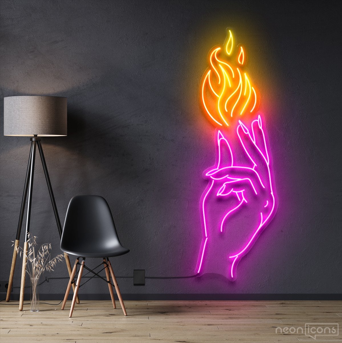 "Hand of Passion" Neon Sign by Neon Icons