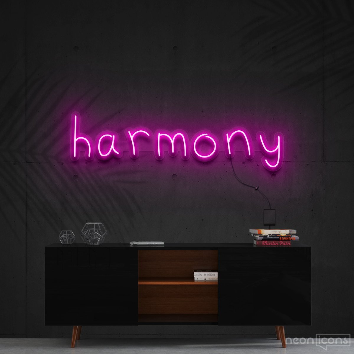 "Harmony" Neon Sign 60cm (2ft) / Pink / Cut to Shape by Neon Icons