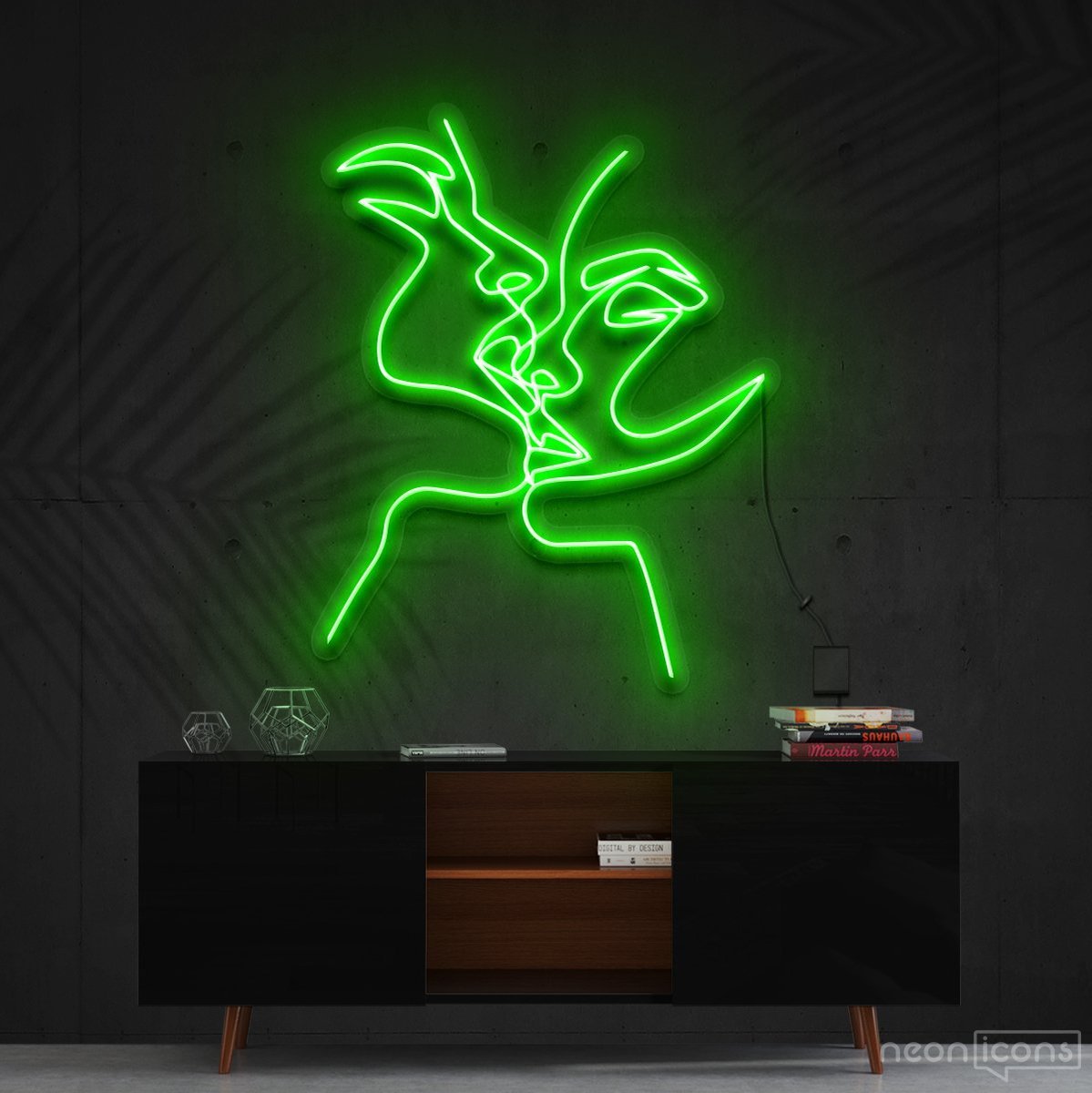 "Heat of the Moment" Neon Sign 90cm (3ft) / Green / Cut to Shape by Neon Icons