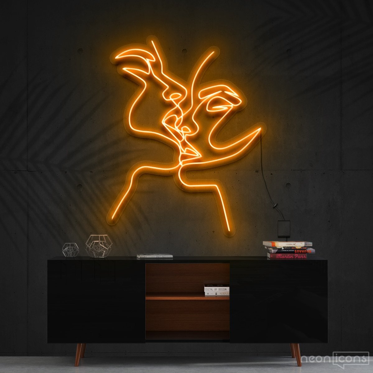 "Heat of the Moment" Neon Sign 90cm (3ft) / Orange / Cut to Shape by Neon Icons