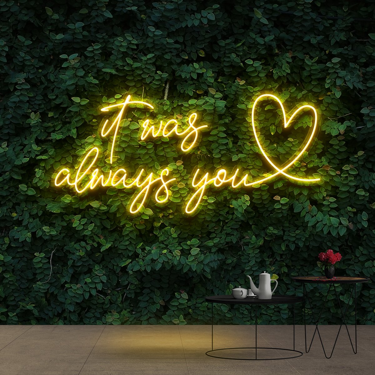 "It Was Always You 2.0" Neon Sign 90cm (3ft) / Yellow / Cut to Shape by Neon Icons