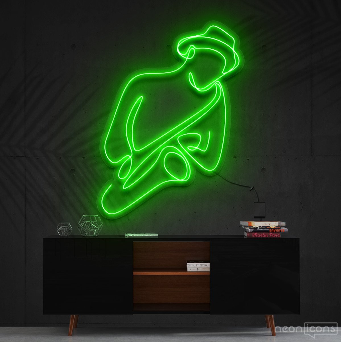 "Jazz Vibes" Neon Sign 90cm (3ft) / Green / Cut to Shape by Neon Icons