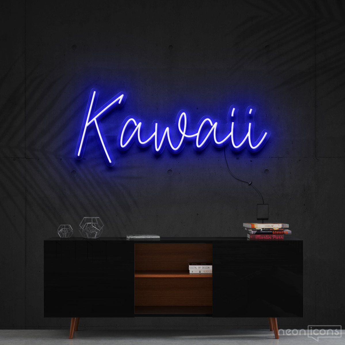 "Kawaii" Neon Sign 60cm (2ft) / Blue / Cut to Shape by Neon Icons