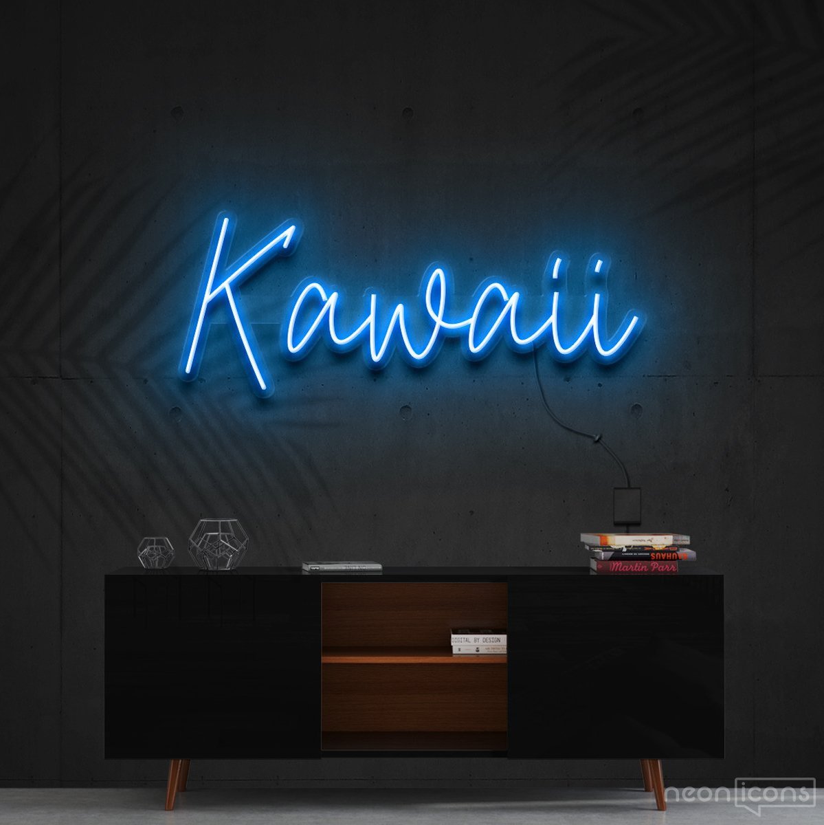 "Kawaii" Neon Sign 60cm (2ft) / Ice Blue / Cut to Shape by Neon Icons