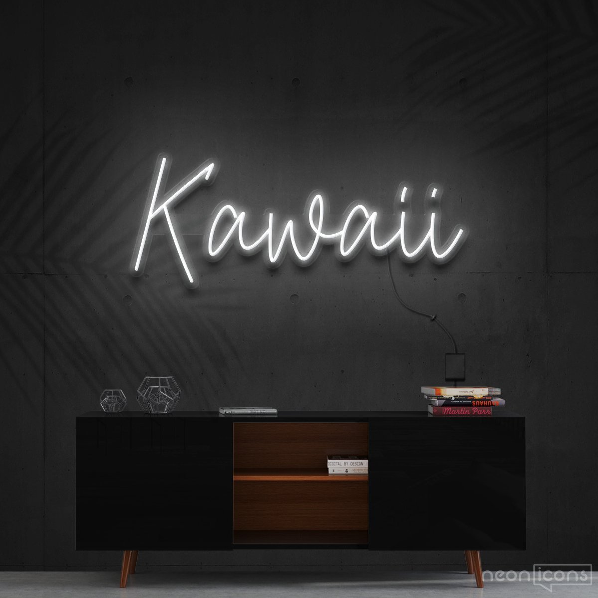 "Kawaii" Neon Sign 60cm (2ft) / White / Cut to Shape by Neon Icons