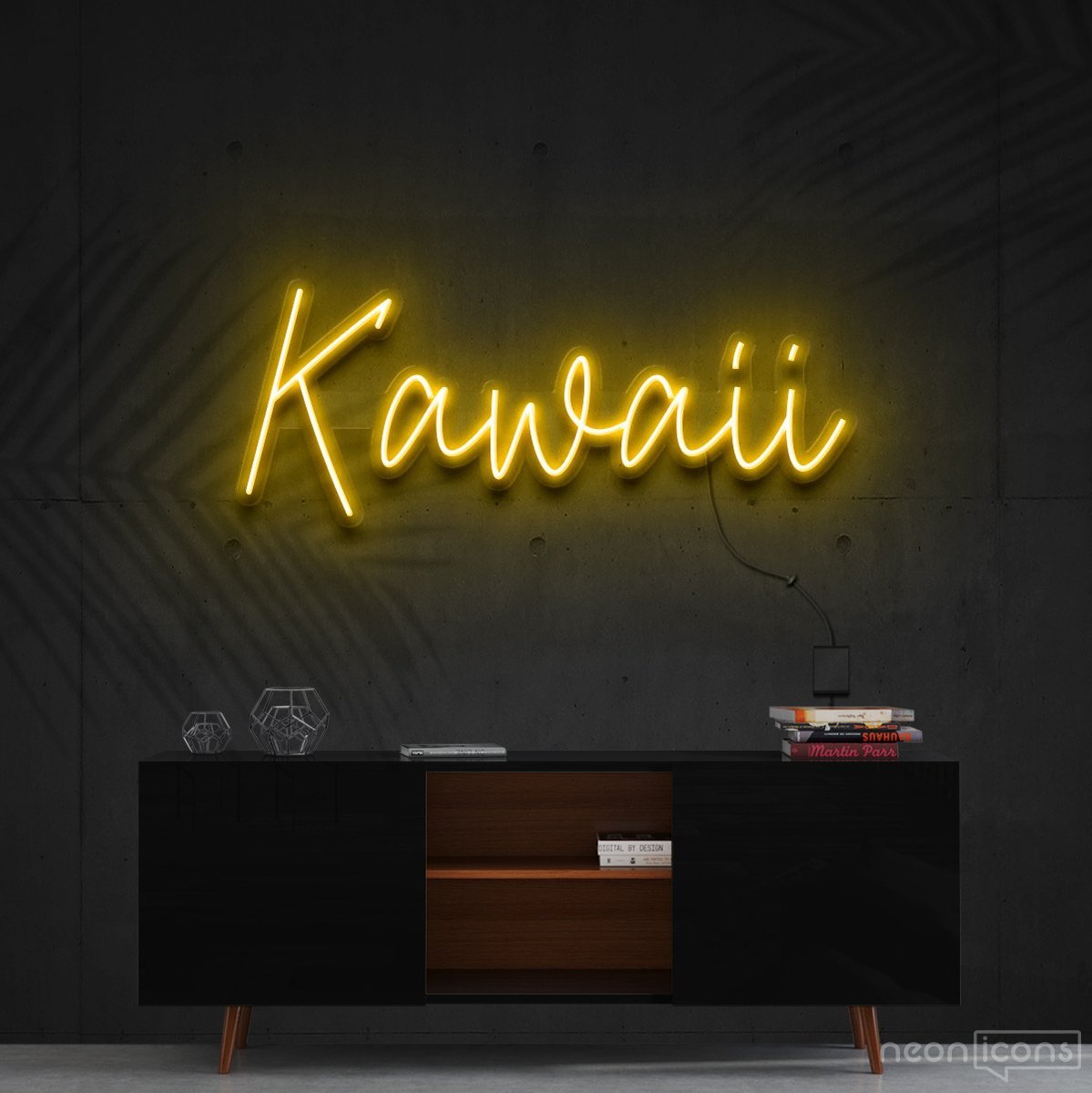 "Kawaii" Neon Sign 60cm (2ft) / Yellow / Cut to Shape by Neon Icons