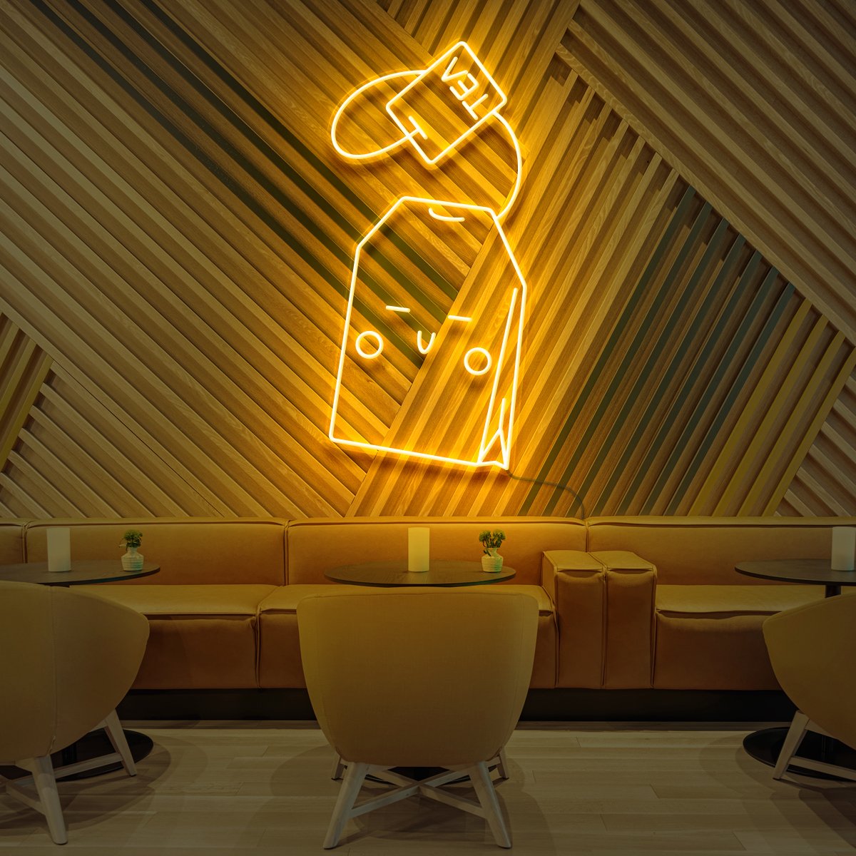 "Kawaii Tea Bag" Neon Sign for Cafés by Neon Icons