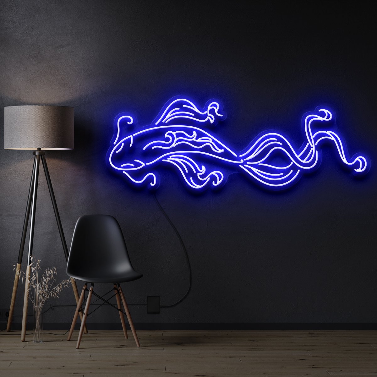 "Koi Fish" Pet Neon Sign 90cm / Blue / Cut to Shape by Neon Icons