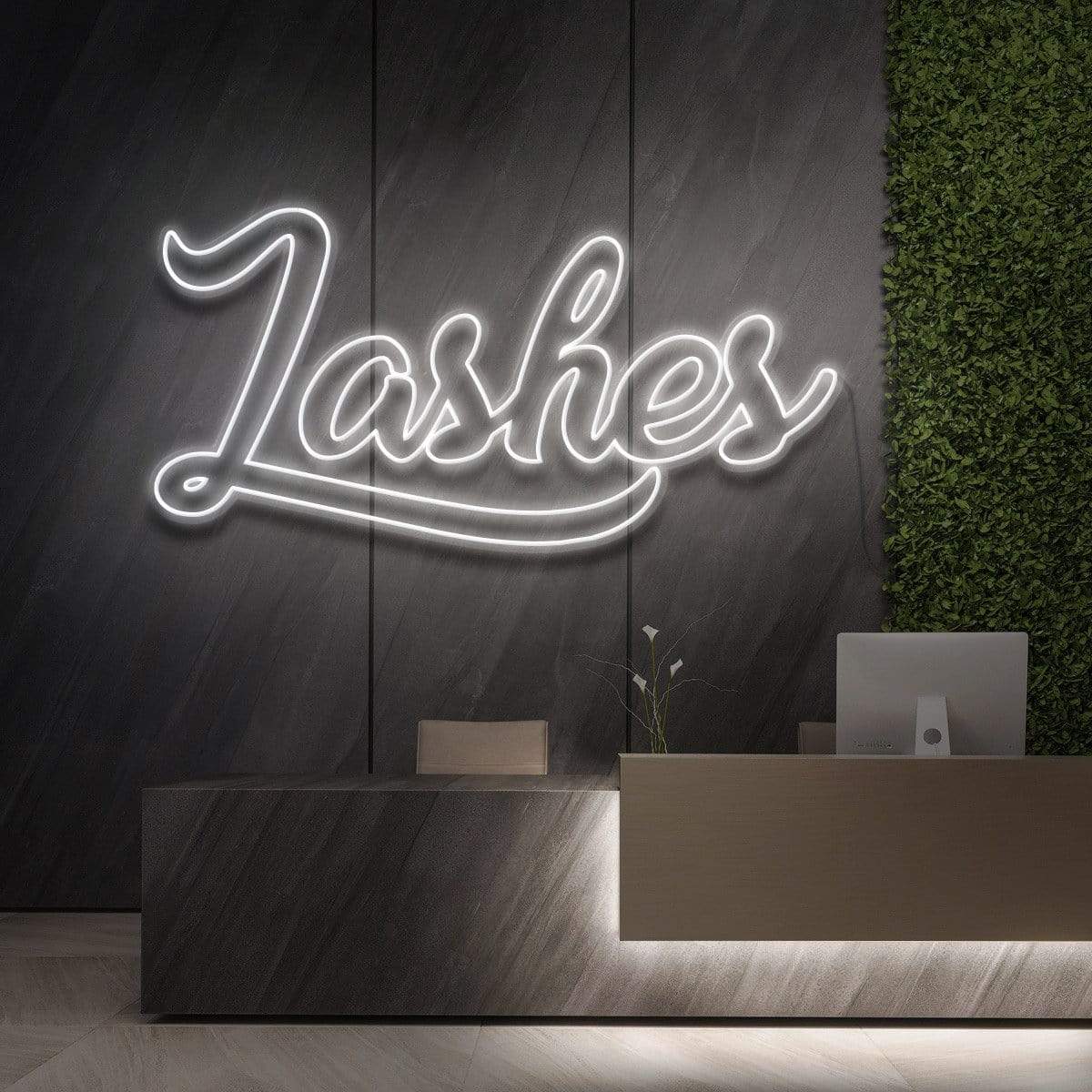 "Lashes" Neon Sign for Beauty & Cosmetic Studios 90cm (3ft) / White / LED Neon by Neon Icons