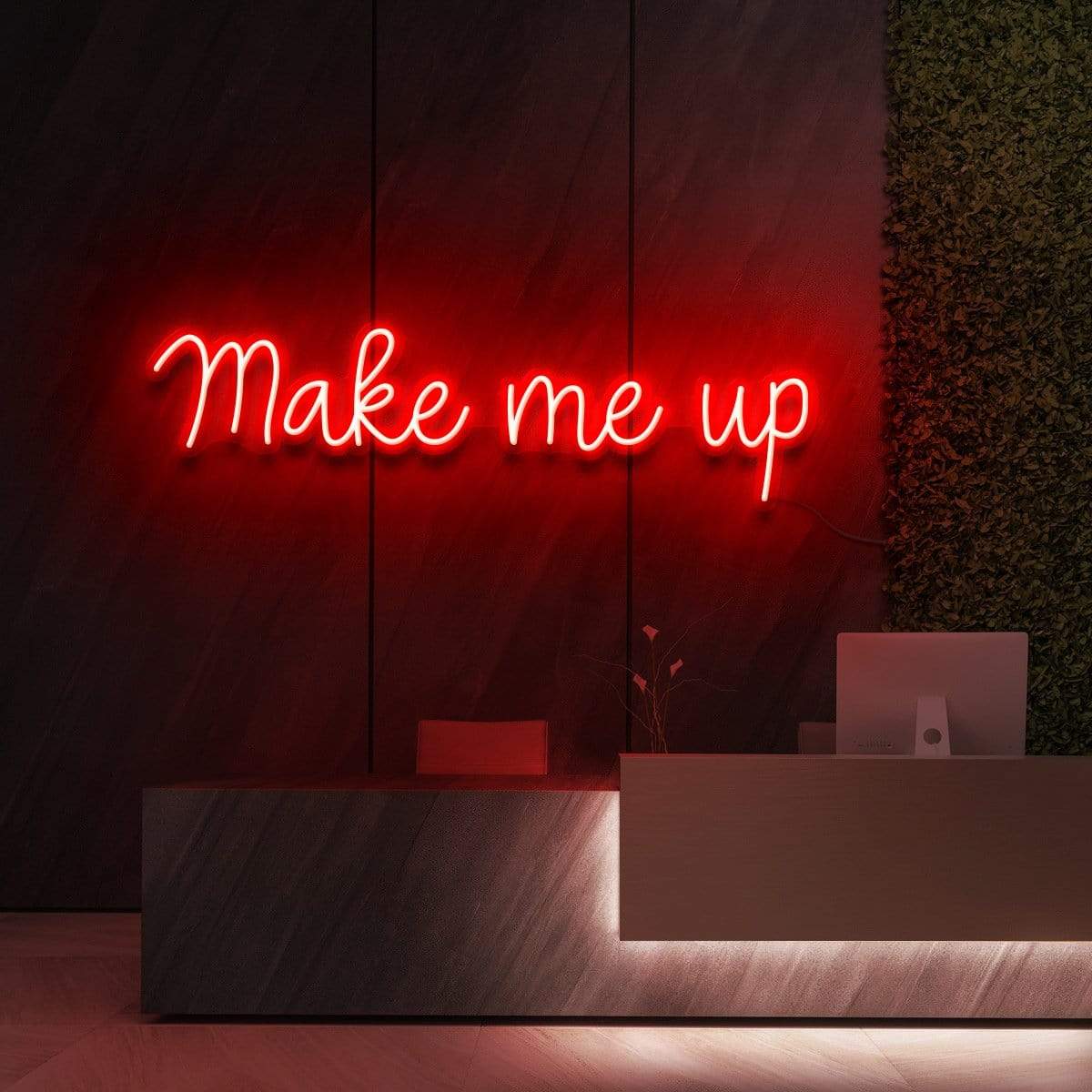 "Make Me Up" Neon Sign for Beauty & Cosmetic Studios 60cm (2ft) / Red / LED Neon by Neon Icons