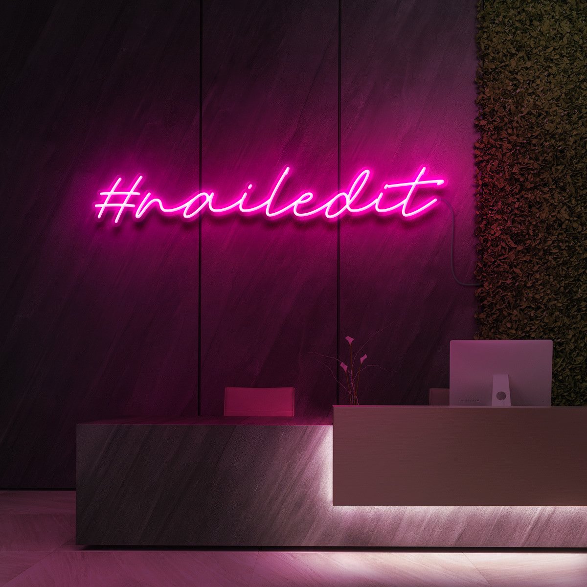 "#NailedIt" Neon Sign for Beauty & Cosmetic Studios 90cm (3ft) / Pink / LED Neon by Neon Icons