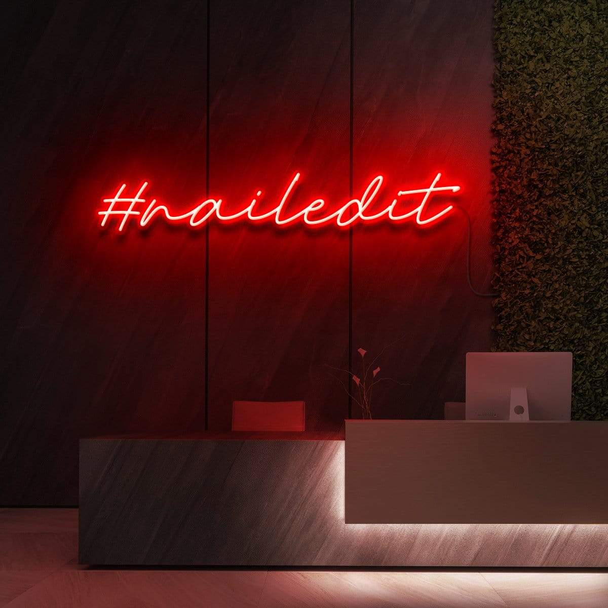 "#NailedIt" Neon Sign for Beauty & Cosmetic Studios 90cm (3ft) / Red / LED Neon by Neon Icons