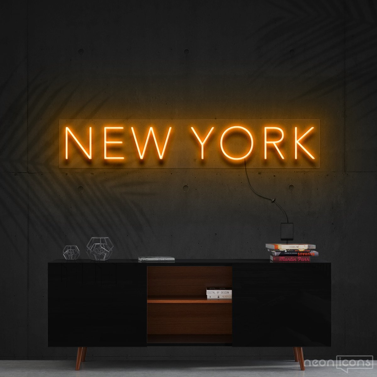 "New York" Neon Sign 60cm (2ft) / Orange / Cut to Shape by Neon Icons