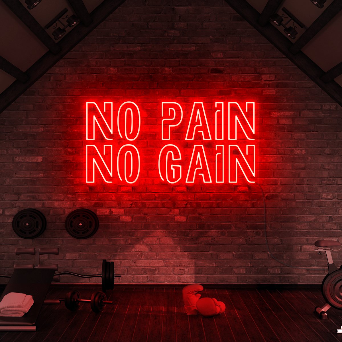 "No Pain No Gain" Neon Sign for Gyms & Fitness Studios by Neon Icons