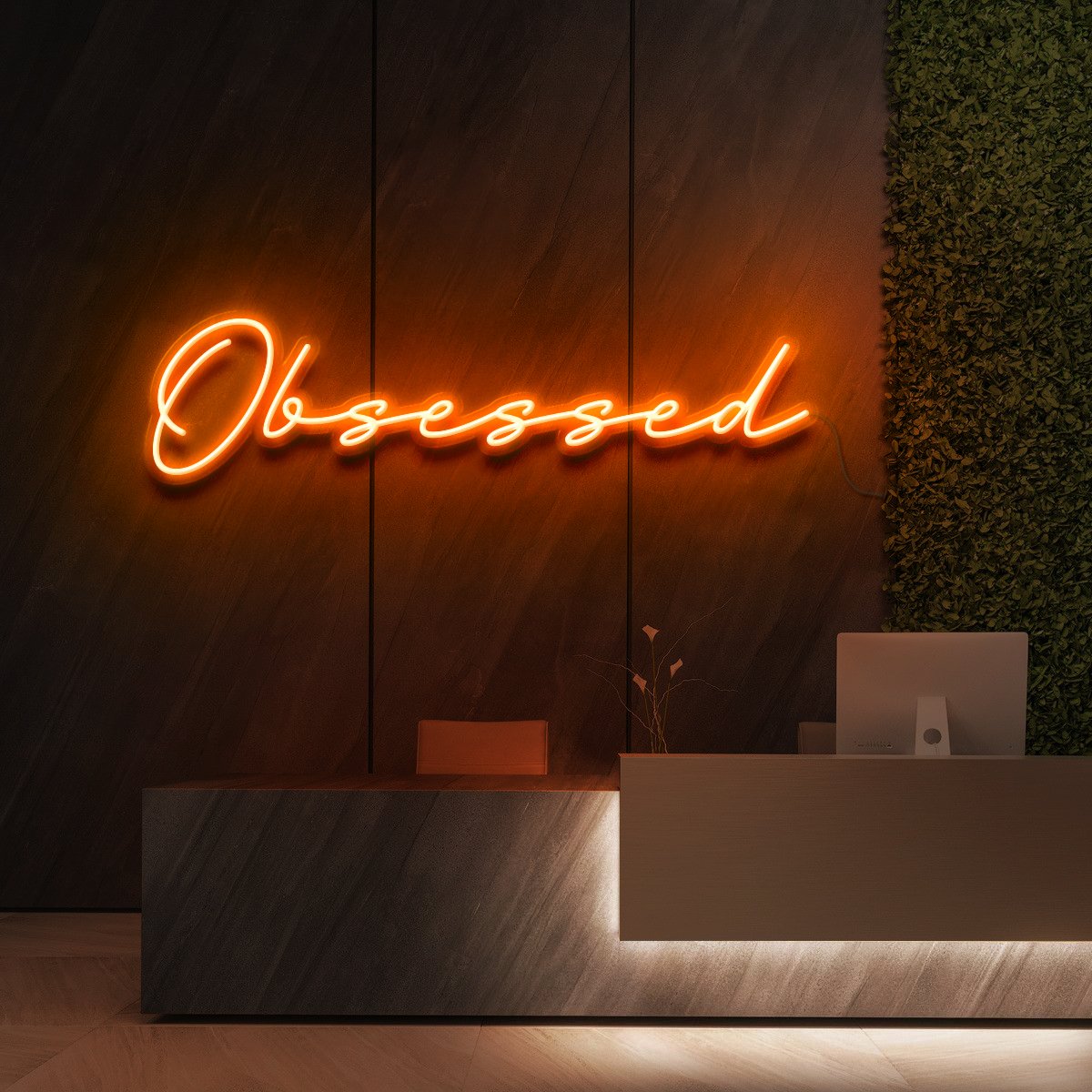 "Obsessed" Neon Sign for Beauty Salons & Cosmetic Studios 90cm (3ft) / Orange / LED Neon by Neon Icons