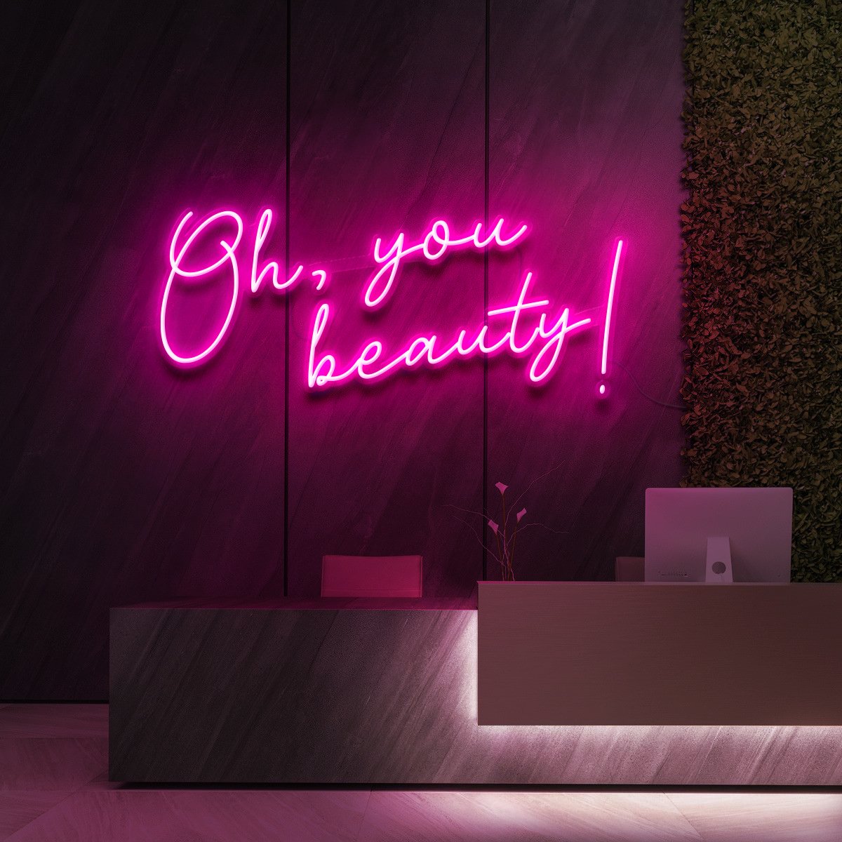 "Oh, You Beauty!" Neon Sign for Beauty Salons & Cosmetic Studios 60cm (2ft) / Pink / LED Neon by Neon Icons