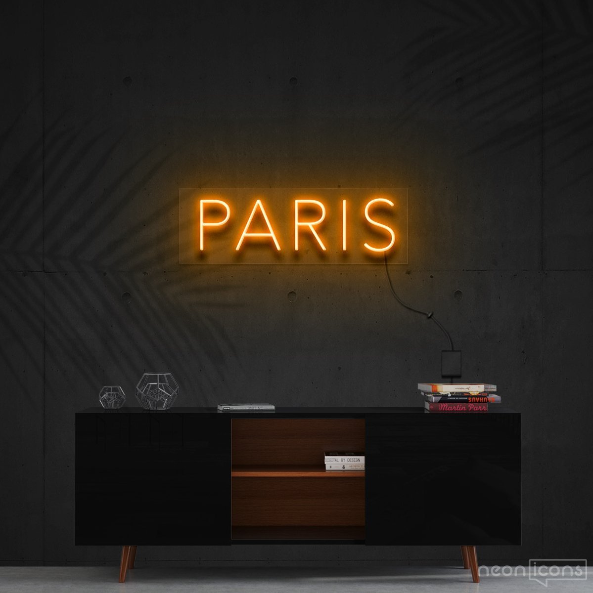 "Paris" Neon Sign 60cm (2ft) / Orange / Cut to Shape by Neon Icons