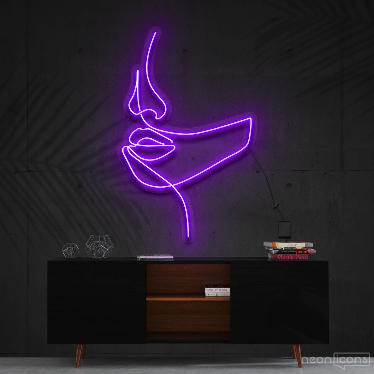 "See No Evil" Neon Sign 60cm (2ft) / Purple / Cut to Square by Neon Icons