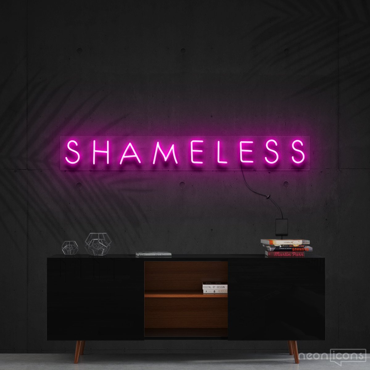 "Shameless" Neon Sign 60cm (2ft) / Pink / Cut to Shape by Neon Icons