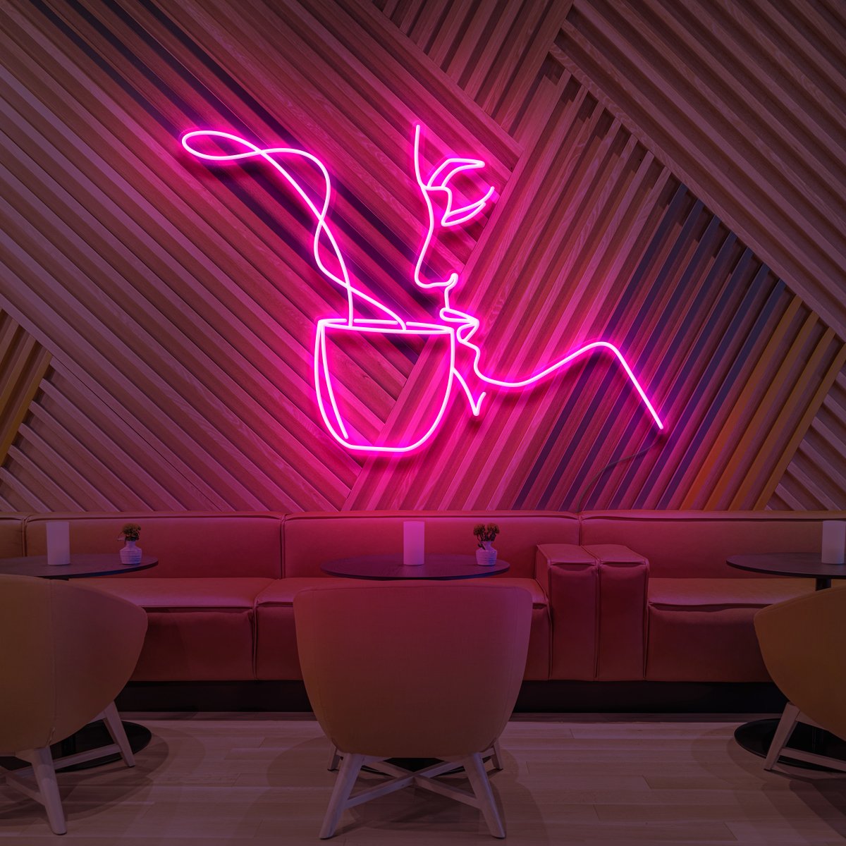 "Sipping Tea" Neon Sign for Cafés by Neon Icons