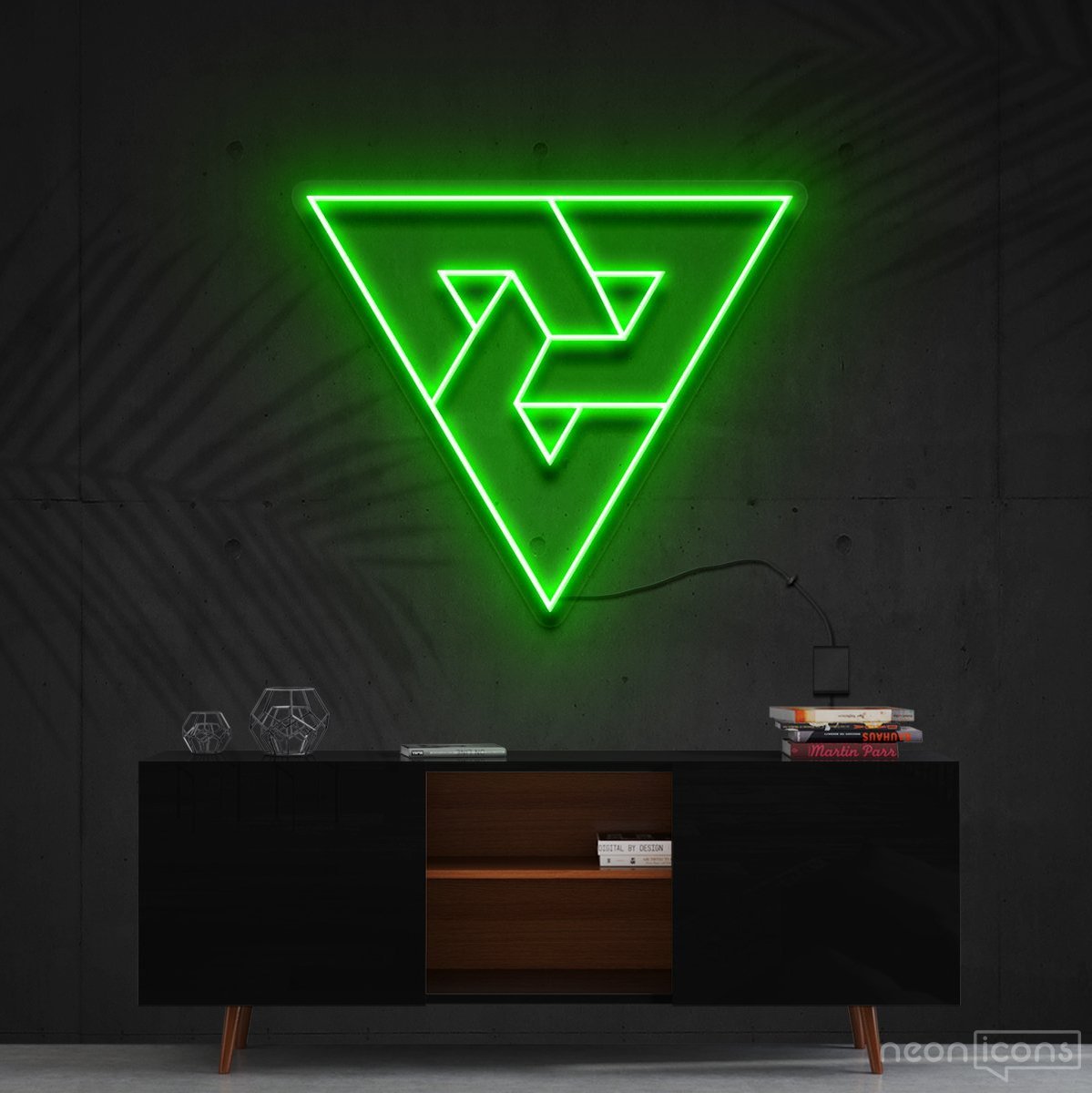 "Triangles?" Neon Sign 60cm (2ft) / Green / Cut to Shape by Neon Icons