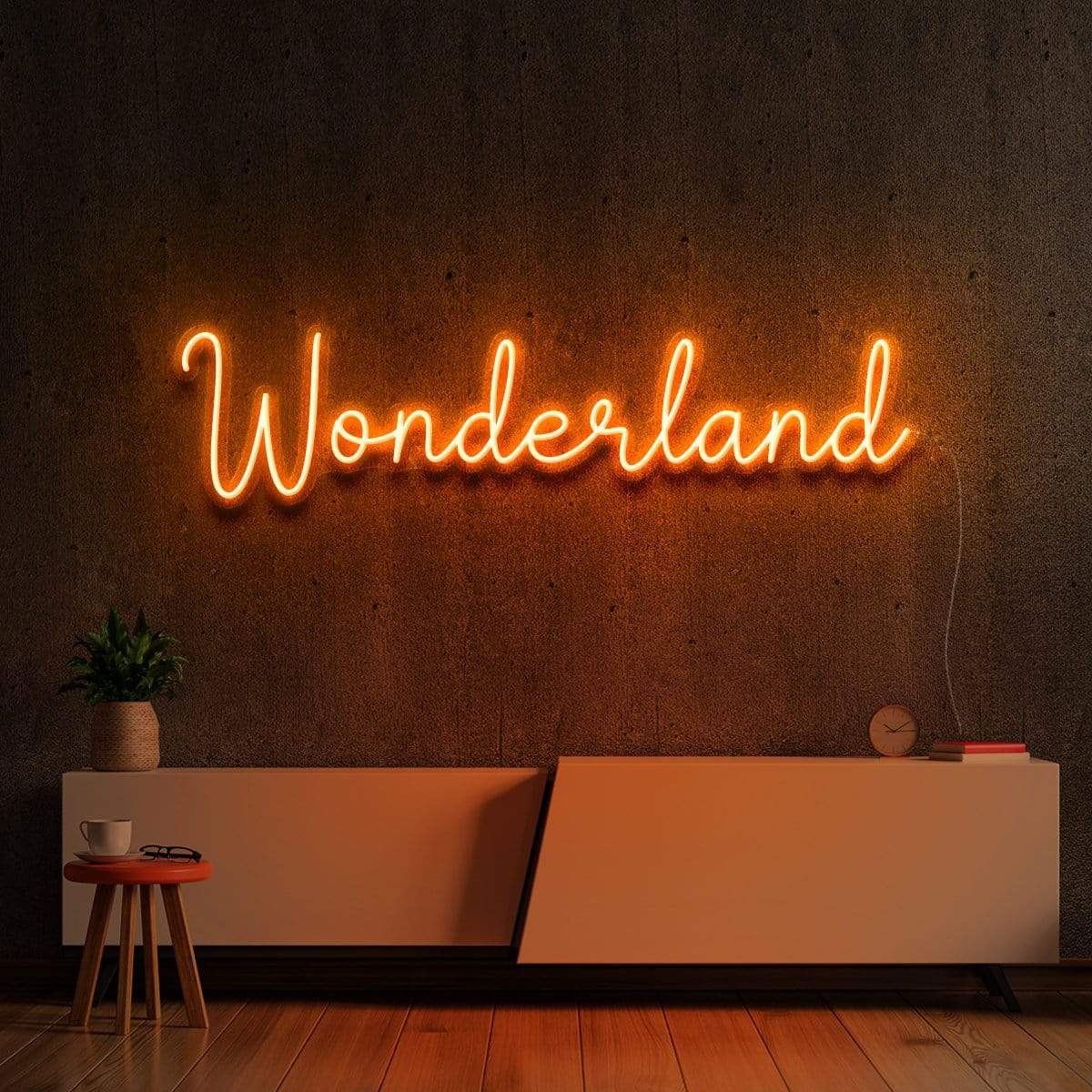 "Wonderland" Neon Sign 60cm (2ft) / Orange / LED Neon by Neon Icons