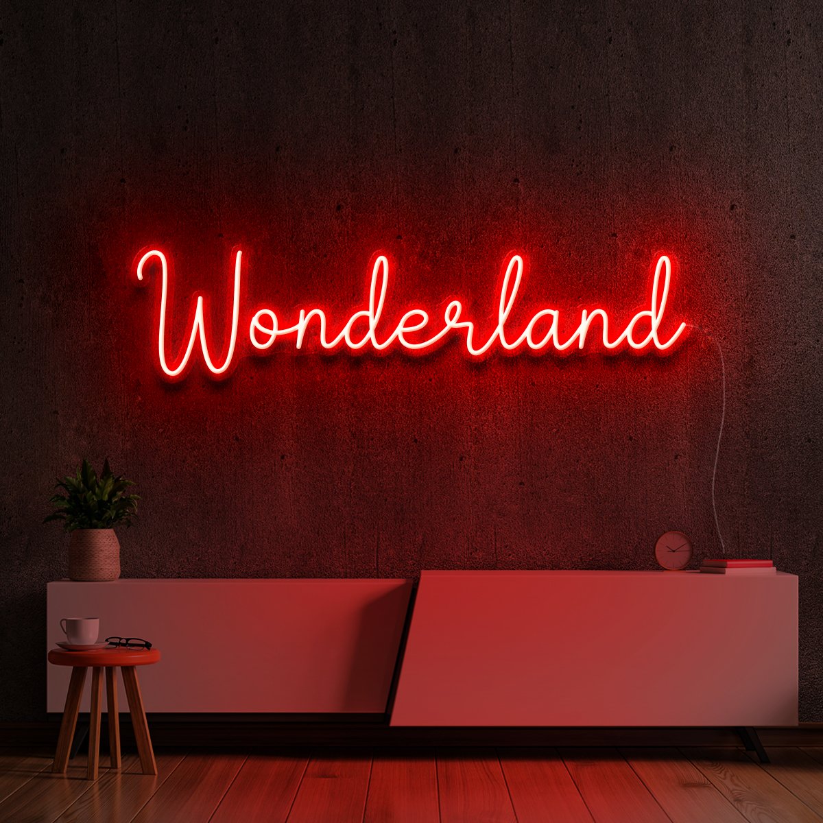 "Wonderland" Neon Sign 60cm (2ft) / Red / LED Neon by Neon Icons