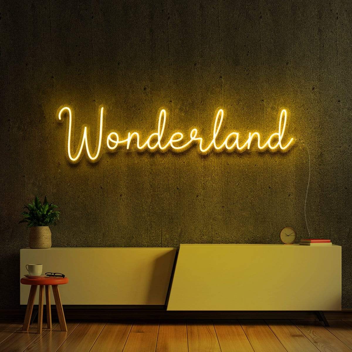 "Wonderland" Neon Sign 60cm (2ft) / Yellow / LED Neon by Neon Icons